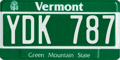 VT license plate YDK787