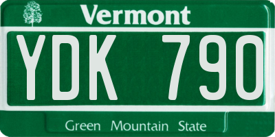 VT license plate YDK790
