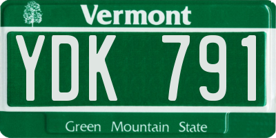 VT license plate YDK791