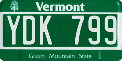 VT license plate YDK799
