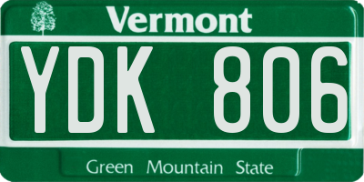 VT license plate YDK806