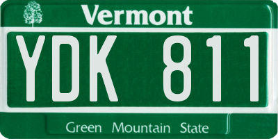 VT license plate YDK811