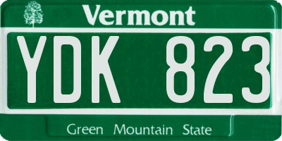VT license plate YDK823