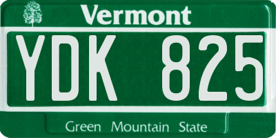 VT license plate YDK825