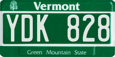VT license plate YDK828