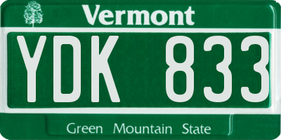 VT license plate YDK833