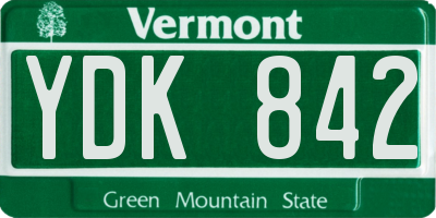 VT license plate YDK842