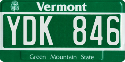 VT license plate YDK846