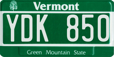 VT license plate YDK850