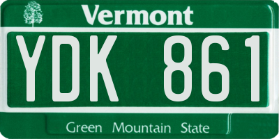 VT license plate YDK861