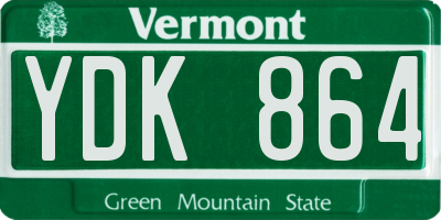 VT license plate YDK864