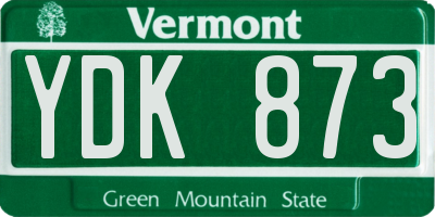 VT license plate YDK873