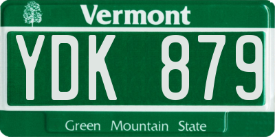 VT license plate YDK879