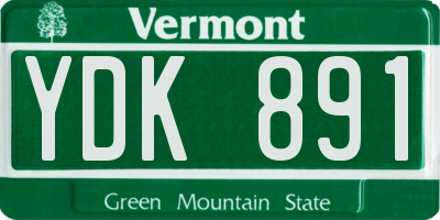 VT license plate YDK891
