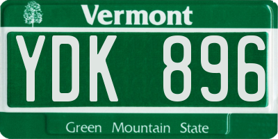 VT license plate YDK896