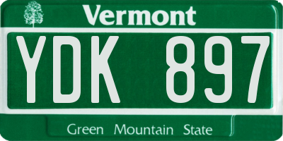 VT license plate YDK897