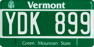 VT license plate YDK899
