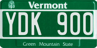 VT license plate YDK900