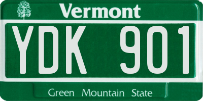 VT license plate YDK901