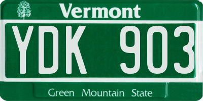 VT license plate YDK903