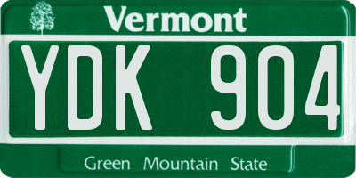 VT license plate YDK904