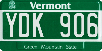 VT license plate YDK906