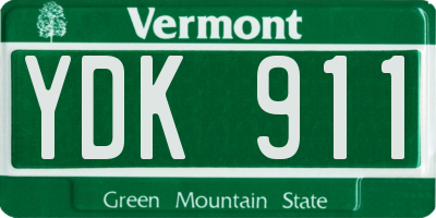 VT license plate YDK911