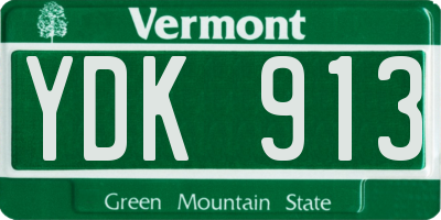 VT license plate YDK913