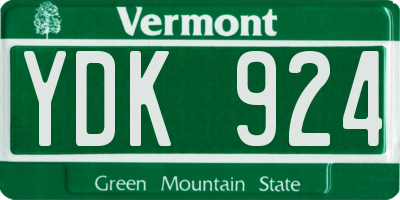 VT license plate YDK924