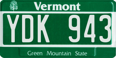 VT license plate YDK943