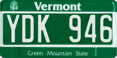 VT license plate YDK946