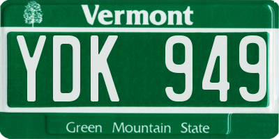 VT license plate YDK949