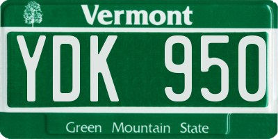 VT license plate YDK950