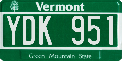 VT license plate YDK951