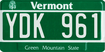 VT license plate YDK961