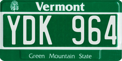 VT license plate YDK964