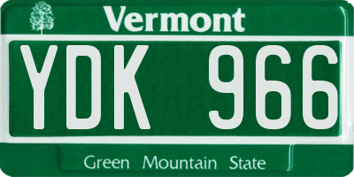 VT license plate YDK966