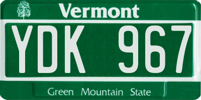 VT license plate YDK967