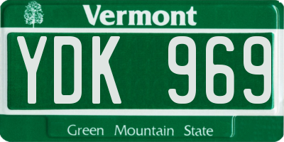 VT license plate YDK969