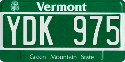 VT license plate YDK975