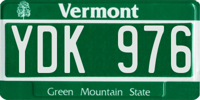VT license plate YDK976