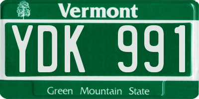 VT license plate YDK991