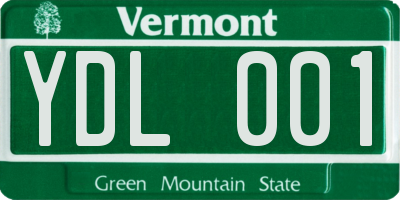VT license plate YDL001