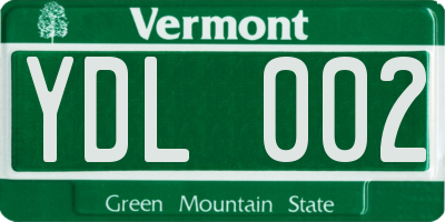 VT license plate YDL002