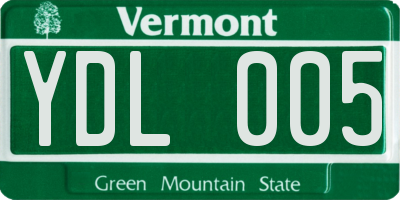VT license plate YDL005