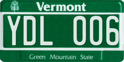 VT license plate YDL006