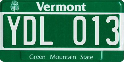VT license plate YDL013