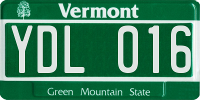 VT license plate YDL016