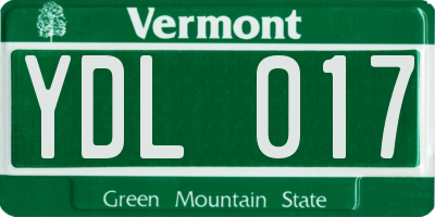 VT license plate YDL017