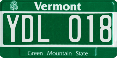 VT license plate YDL018